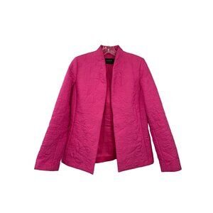 Dana Buchman Jacket Womens 2 Used Pink Stitched 100% Silk Open Front Lined
